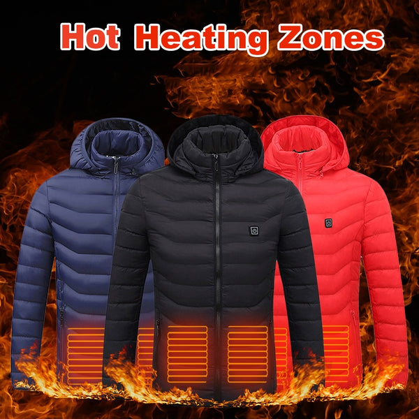 New Heated Jacket Coat USB Electric Jacket Cotton Coat Heater Thermal ...